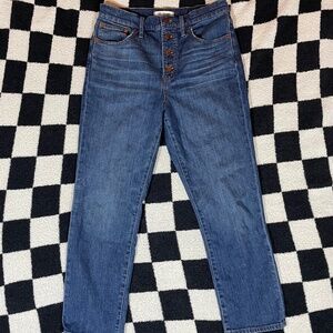 Madewell Jeans Womens 29 The Perfect Vintage Crop Jean High Rise Button Fly Blue